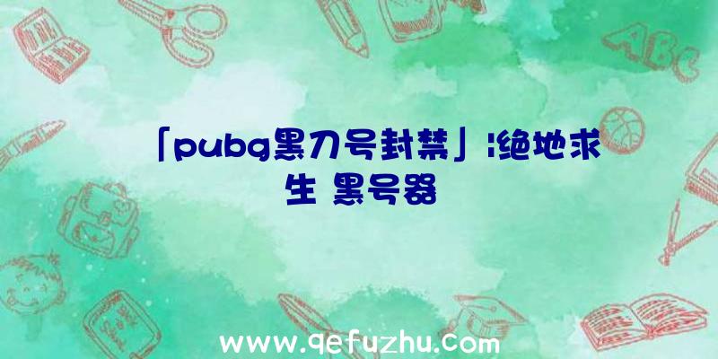 「pubg黑刀号封禁」|绝地求生